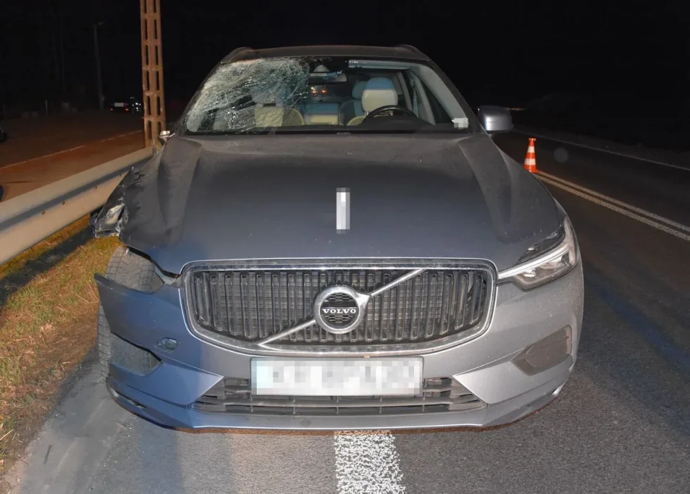 Nocny wypadek na DK-19. Samochód potrącił pieszego poza obszarem zabudowanym